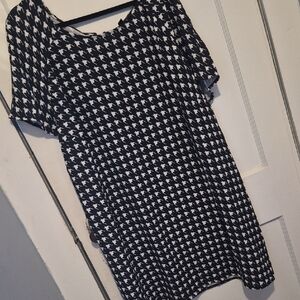 Ellos Black and White Asymmetrical Dress Size 28